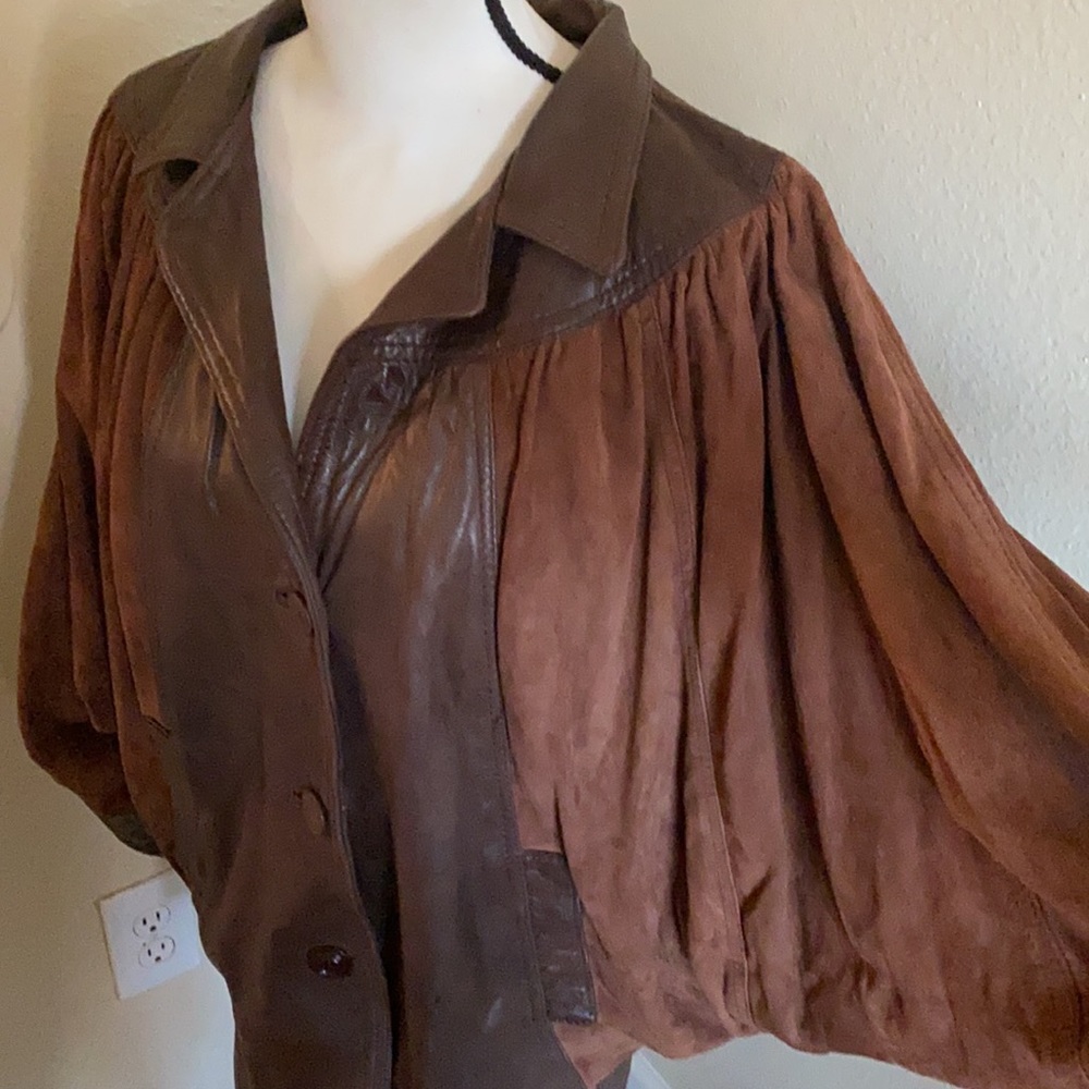 ✨Genuine Leather and Suede 80’s style Jacket